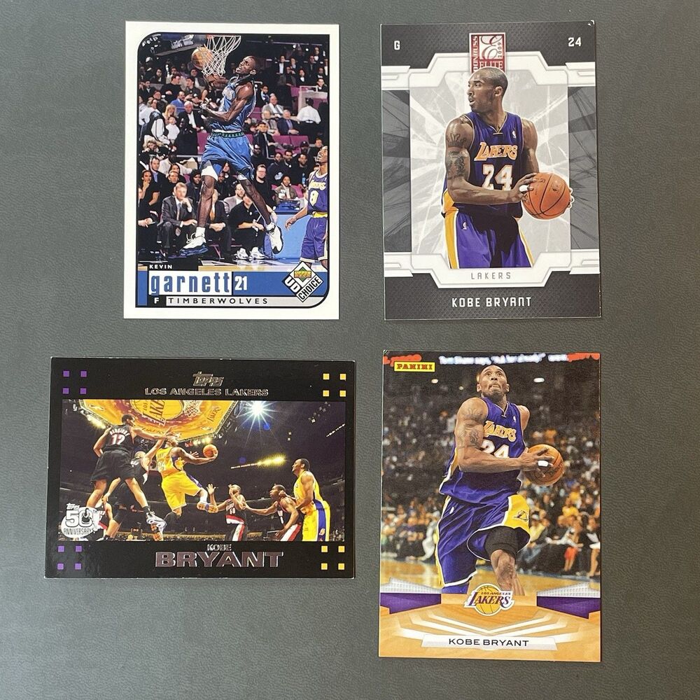 Kobe Bryant Lot 2007-08 Topps #24 Panini #273 Donruss Elite #48 Garnett Shadow